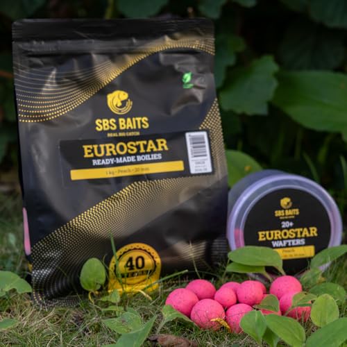 SBS Baits 5kg Eurostar Boilies 20 mm Peach + 250g Wafters 20, 24, 30mm Peach Futter Karpfen Köder Angeln Carpfishing Karpfenangeln SBS Baits 5kg Eurostar Boilies 20 mm Peach + 250g Wafters 20, 24, 30mm Peach Futter Karpfen Köder Angeln Carpfishing Karpfenangeln von SBS Baits