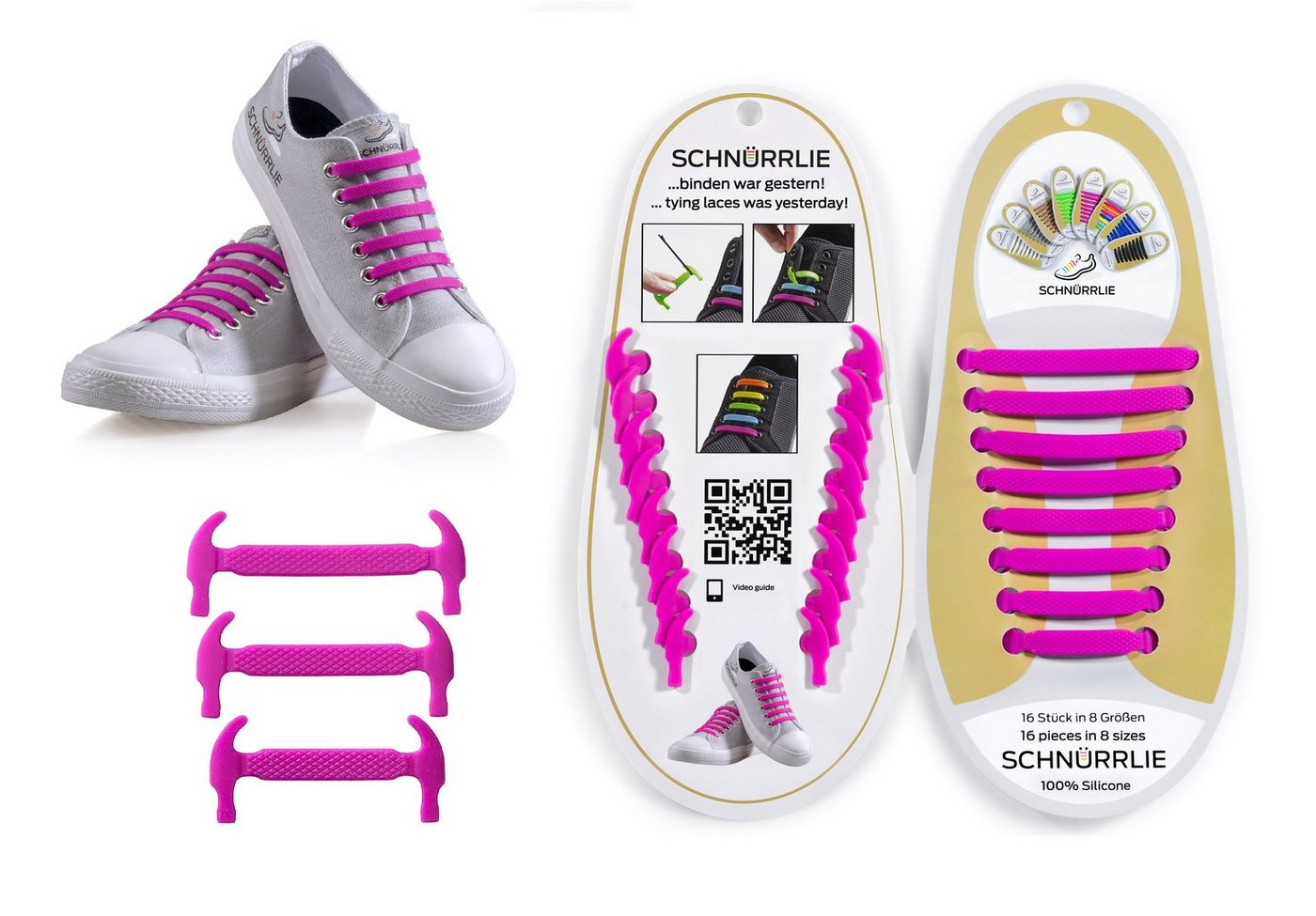 SCHNÜRRLIE Schnürsenkel Silikon Schnürbänder - elastische flache Laces, für Sneaker, Turnschuhe, Sportschuhe uvm SCHNÜRRLIE Schnürsenkel Silikon Schnürbänder - elastische flache Laces, für Sneaker, Turnschuhe, Sportschuhe uvm von SCHNÜRRLIE