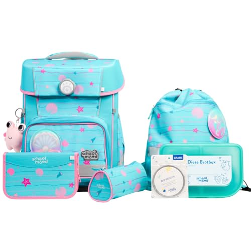 SCHOOL-MOOD Champion Pro Schulranzenset 7-teilig 21,5L Stauraum, ergonomisches Easy Fit System für 1 m bis 1,50 m Körpergröße, standfest, wasserdichter Stoff mit Reflektoren (Lilly Meerjungfrau) SCHOOL-MOOD Champion Pro Schulranzenset 7-teilig 21,5L Stauraum, ergonomisches Easy Fit System für 1 m bis 1,50 m Körpergröße, standfest, wasserdichter Stoff mit Reflektoren (Lilly Meerjungfrau) von SCHOOL-MOOD