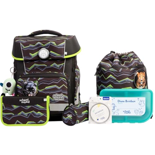 SCHOOL-MOOD Champion Maxx Pro Schulranzenset 7-teilig 22L Stauraum, ergonomisches Grow with You System für 1 m bis 1,50 m Körpergröße, wasserdichter Stoff mit Reflektoren (Finn Panther) SCHOOL-MOOD Champion Maxx Pro Schulranzenset 7-teilig 22L Stauraum, ergonomisches Grow with You System für 1 m bis 1,50 m Körpergröße, wasserdichter Stoff mit Reflektoren (Finn Panther) von SCHOOL-MOOD