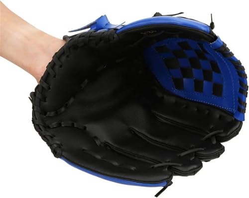 Baseballhandschuh 10,5/11,5/12,5 Zoll Pu-Baseballhandschuh Baseball-Softball-Trainingshandschuhe Baseballhandschuh für Anfänger (Color : Blue, Size : 10.5 inch) von SCHYWL