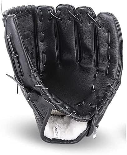 Baseballhandschuhe, Softballhandschuhe für Kinder, Jugendliche und Erwachsene, Baseball- und Softballhandschuh, Baseballhandschuh für Erwachsene (Color : Black, Size : 10.5 inch) von SCHYWL