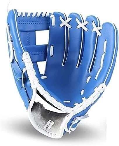 Baseballhandschuhe, Softballhandschuhe für Kinder, Jugendliche und Erwachsene, Baseball- und Softballhandschuh, Baseballhandschuh für Erwachsene (Color : Blue, Size : 12.5 inch) von SCHYWL