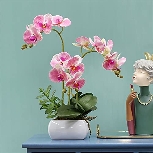 Dekor Künstliche Blumen mit Vase, künstliche Blume, Phalaenopsis, künstliche Blume, Bonsai, für Zuhause, Esstisch, Wohnzimmer, Schlafzimmer, Dekoration mit Vase, Kunstblumenarrangements, Ornamente von SCLHouiX