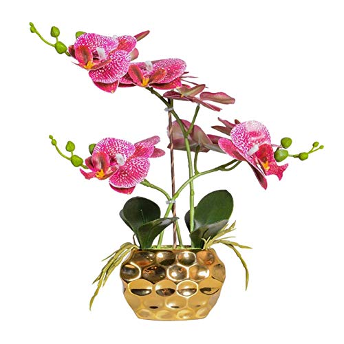 Dekor Künstliche Blumen mit Vase Künstliche Blumen mit Vase Orchidee Bonsai Gefälschte Pflanze Phalaenopsis Pflanzgefäß Für Wohnzimmer Mittelstücke Arrangements Dekoration Kunstblumen Arrangements von SCLHouiX