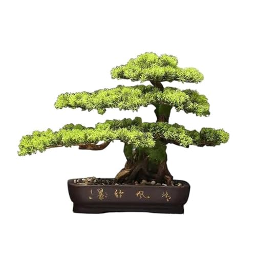 SCLHouiX Atemberaubend lebensechtes Welcome Pine-Duplikat – Verschönern Sie Ihr Wohnzimmer mit einem künstlichen Bonsai-Baum – Kunstpflanze für die Innendekoration – Künstlicher Kiefernbaum für die von SCLHouiX