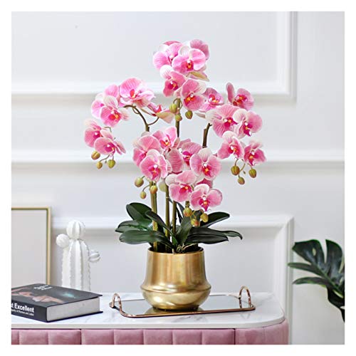 SCLHouiX Dekor Künstliche Blumen mit Vase, Phalaenopsis-Simulationsblume, hochwertige dekorative Blume, leichtes Luxus-Blumenstrauß-Blumenarrangement, Schlafzimmer-Kunstblumendekoration, von SCLHouiX