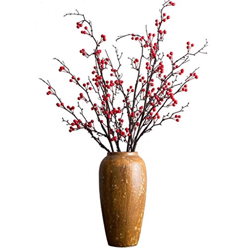 SCLHouiX Dekor Künstliche Blumen mit Vase, künstliche Blume, künstliche Blume, Wohnzimmer, Schlafzimmer, Arbeitszimmer, Dekoration, Tischdekoration, Blumenbedarf (rote und gelbe Marmelade), von SCLHouiX