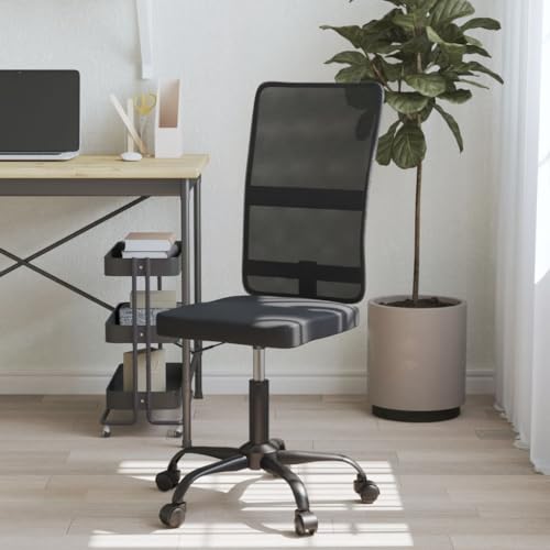 SCLHouiX Ergonomischer Bürostuhl aus Netzgewebe, Schwarz – verstellbare Kopfstütze, Armlehnen, Lordosenstütze – Drehbarer Computerstuhl für Homeoffice, Arbeitszimmer, Konferenzraum von SCLHouiX