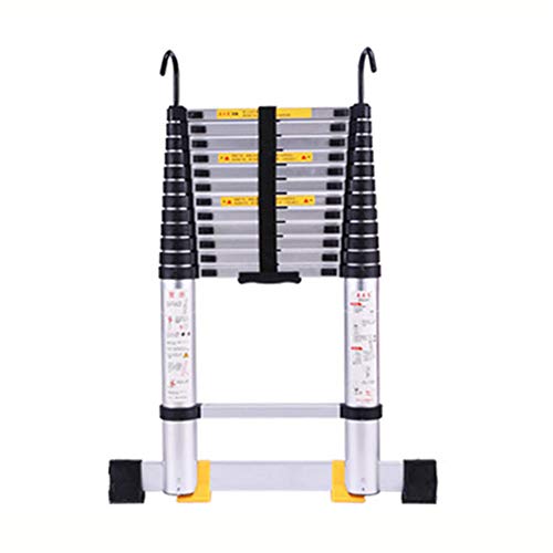 SCLHouiX Teleskop-Ausziehleiter, tragbare Teleskop-Aluminium-Ausziehleiter mit Haken, zusammenklappbare, ausziehbare Mehrzweck-Heimwerker-Geradeleiter für Zuhause, Loft, Büro, Technik (Größe: 6,2 m) von SCLHouiX