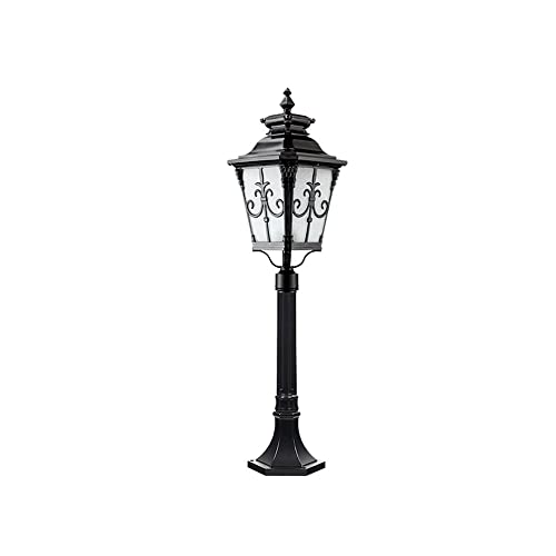 SCLHouiX Vintage 1-Wege-Säulenlampe Moderne Pollerleuchte für den Außenbereich IP55 Wasserdichtes Glas Hoher Mast Straßensäule aus Aluminiumdruckguss Gemeinschafts-Rasenweg-Stehleuchten Deckterrasse von SCLHouiX