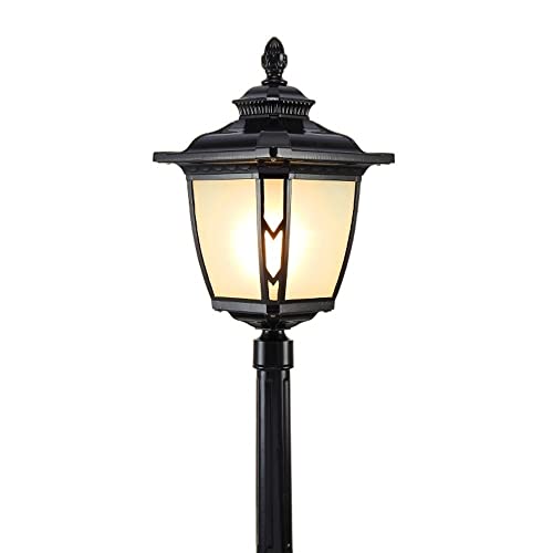 SCLHouiX Vintage Outdoor wasserdicht IP55 Rasen Hochmast Säulenlampe Hof Landschaft Straßensäulenlicht Europäische Gartenvilla Gemeinschaft Hochmast Laterne Retro Aluminium Terrassenlampe von SCLHouiX