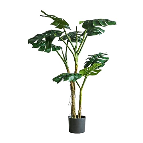 SCLHouiX lebensechter Monstera-Baum, 130 cm, künstliche Bonsai-Pflanze für den Innenbereich als Dekoration für das Zuhause (grün) von SCLHouiX