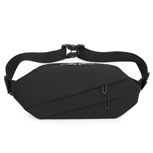 SCOFY FASHION Gürteltaschen Für Männer Minimalistische Gürteltaschen Zum Laufen Walking Hund Telefon Umhängetaschen Brusttasche Für Die Reise (Schwarz) von SCOFY FASHION