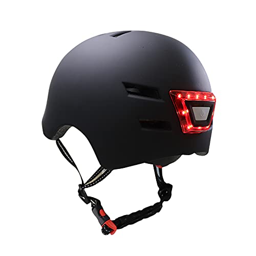 SCOOTISFACTION Smart Helm mit Licht für Elektro-Scooter, Fahrrad, Skateboard, Xiaomi Ninebot PURE Kugoo Kaboo (schwarz, klein) von SCOOTISFACTION