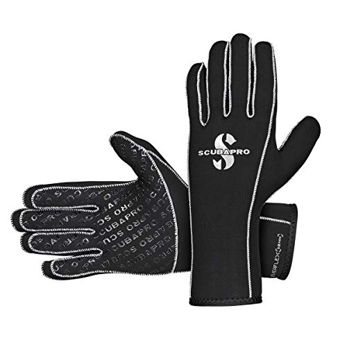 SCUBAPRO Everflex 3.0 BLK XL Atemschutzhandschuhe für Kaltwasser, Unisex, Erwachsene, Schwarz von SCUBAPRO