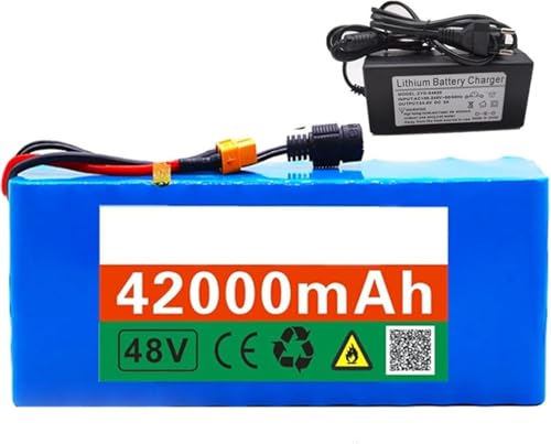 48V Elektrofahrrad Lithium-Ionen wasserdichter PVC-Akku Ersatzbatterie 48V 42AH für 200W 250W 350W Elektrofahrrad Scooter Motor, eingebauter BMS mit 42V 2A Ladegerät 48V 42Ah,T 48V Elektrofahrrad Lithium-Ionen wasserdichter PVC-Akku Ersatzbatterie 48V 42AH für 200W 250W 350W Elektrofahrrad Scooter Motor, eingebauter BMS mit 42V 2A Ladegerät 48V 42Ah,T von SCUUZT