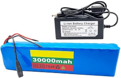 E-Bike Akku 24V 30Ah, 24V 29.4V 30Ah Fahrrad Lithium-Ionen Akku Wasserdichter PVC mit Ladegerät eingebauter BMS für 200W 350W 400W 500W Elektrofahrrad Motor XT60/T Plug 24V 30AH,XT60 E-Bike Akku 24V 30Ah, 24V 29.4V 30Ah Fahrrad Lithium-Ionen Akku Wasserdichter PVC mit Ladegerät eingebauter BMS für 200W 350W 400W 500W Elektrofahrrad Motor XT60/T Plug 24V 30AH,XT60 von SCUUZT