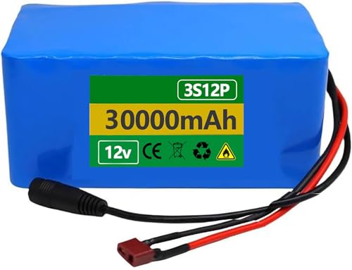 E-Bike Batterie 12V 20Ah 30Ah Li-Ionen Batterie 12V 20Ah 30AH Fahrrad-Batterien mit 42V Ladegerät eingebauter BMS wasserdichter PVC-Akku für 100W 200W 350W 400W 500W Motor 12V 20AH,T von SCUUZT