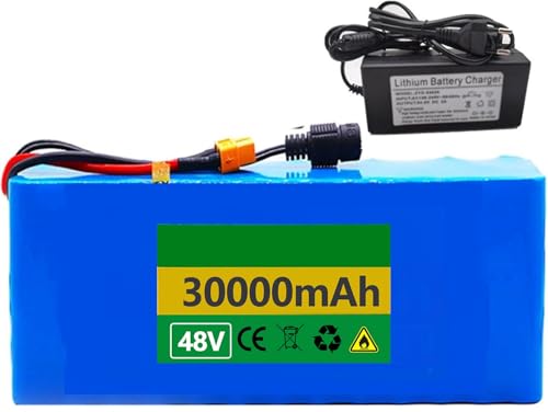 Ebike Akku 48V 10Ah 15Ah 25Ah 30Ah für Zusammenklappbare Eingebaute Elektrofahrrad Lithium Batterie für 1000W 800W 750W 500W 200W Fahrradmotor mit Ladegerät und BMS 48V 10AH,XT60 von SCUUZT