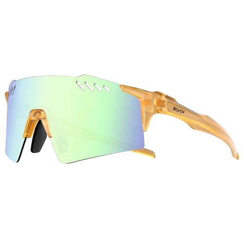 SCVCN Fahrradbrille MTB Brille Sportbrille für Herren Damen, UV400 Schutz Rennrad Brille Sport Sonnenbrille Schnelle Brille Rave für Radfahren MTB Rennrad Laufen Sport von SCVCN