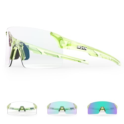 SCVCN Fahrradbrille Selbsttönend für Damen Herren, Photochrome Radsportbrille Sonnenbrille mit UV400 Schutz Randlose Transprante Gläser für Outdoorsports SCVCN Fahrradbrille Selbsttönend für Damen Herren, Photochrome Radsportbrille Sonnenbrille mit UV400 Schutz Randlose Transprante Gläser für Outdoorsports von SCVCN