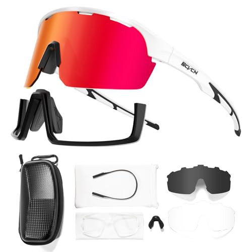 SCVCN Fahrradbrille Sonnenbrille Polarisiert MTB Brille Radbrille Sportbrille Rennrad Radsport Laufen Fahrerbrille Baseball Angeln Herren Damen SCVCN Fahrradbrille Sonnenbrille Polarisiert MTB Brille Radbrille Sportbrille Rennrad Radsport Laufen Fahrerbrille Baseball Angeln Herren Damen von SCVCN