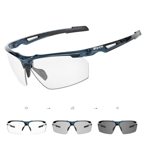 SCVCN Photochromatische Selbsttönend Fahrradbrille Herren Damen Sportsonnenbrille Klar Radsport Radfahren MTB Radbrille Laufen Volleyball Tennis Autofahren Angeln Softball Bergsteigen Golf Wandern 12 SCVCN Photochromatische Selbsttönend Fahrradbrille Herren Damen Sportsonnenbrille Klar Radsport Radfahren MTB Radbrille Laufen Volleyball Tennis Autofahren Angeln Softball Bergsteigen Golf Wandern 12 von SCVCN