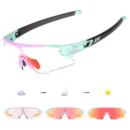 SCVCN Photochromatische Selbsttönend Fahrradbrille für Herren Damen Klar Sportsonnenbrille TR90 Rahmen Sport Radfahren MTB Radbrille UV400 Schutz Sportbrille Laufen Fahren Triathlon Baseball SCVCN Photochromatische Selbsttönend Fahrradbrille für Herren Damen Klar Sportsonnenbrille TR90 Rahmen Sport Radfahren MTB Radbrille UV400 Schutz Sportbrille Laufen Fahren Triathlon Baseball von SCVCN
