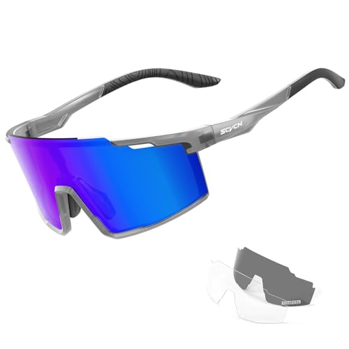 SCVCN Polarisiert Fahrradbrille Herren Sonnenbrille UV400 Schutz Sportbrille Damen Radbrille Sportsonnenbrillen Radsportbrille Radfahren MTB Brille Rennrad Laufen Wandern Volleyball Bergsteigen 07 SCVCN Polarisiert Fahrradbrille Herren Sonnenbrille UV400 Schutz Sportbrille Damen Radbrille Sportsonnenbrillen Radsportbrille Radfahren MTB Brille Rennrad Laufen Wandern Volleyball Bergsteigen 07 von SCVCN