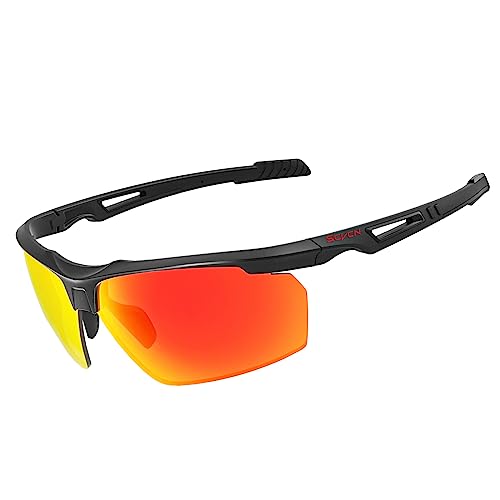 SCVCN Polarisierte Angeln Sonnenbrillen für Herren Damen Sportbrillen Fahrradbrillen Fahren MTB Baseball Laufen Fahrrad 01 rot schwarz SCVCN Polarisierte Angeln Sonnenbrillen für Herren Damen Sportbrillen Fahrradbrillen Fahren MTB Baseball Laufen Fahrrad 01 rot schwarz von SCVCN