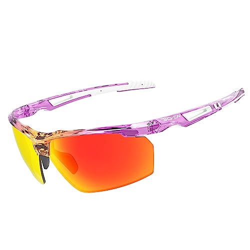 SCVCN Polarisierte Angeln Sonnenbrillen für Herren Damen Sportbrillen Fahrradbrillen Fahren MTB Baseball Laufen Fahrrad 06 lila rot SCVCN Polarisierte Angeln Sonnenbrillen für Herren Damen Sportbrillen Fahrradbrillen Fahren MTB Baseball Laufen Fahrrad 06 lila rot von SCVCN