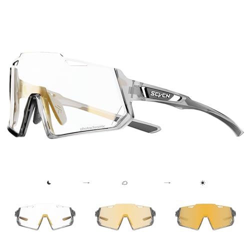 SCVCN Selbsttönend Fahrradbrille Photochromatische Herren Damen Klar Sportsonnenbrille Radfahren Radsport MTB Radbrille Laufen Volleyball Tennis Autofahren Angeln Softball Bergsteigen Golf Wandern 10 von SCVCN