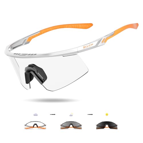 SCVCN selbsttönende fahrradbrille, UV400-Schutz TR90-Rahmen, transparent Sport-Sonnenbrille für Damen und Herren zum Radfahren, Laufen, Baseball, mtb, Mountainbike und andere Outdoor-Sportarten 07 SCVCN selbsttönende fahrradbrille, UV400-Schutz TR90-Rahmen, transparent Sport-Sonnenbrille für Damen und Herren zum Radfahren, Laufen, Baseball, mtb, Mountainbike und andere Outdoor-Sportarten 07 von SCVCN