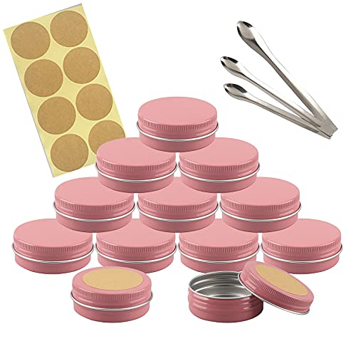 Reisedosen for Toilettenartikel, Kosmetikbehälter for unterwegs, 10 Stück, 5 ml, Leere, runde Aluminiumdosen mit Schraubdeckel, Kosmetikbehälter for Lippenbalsam(Pink,100ml) von SDAAD