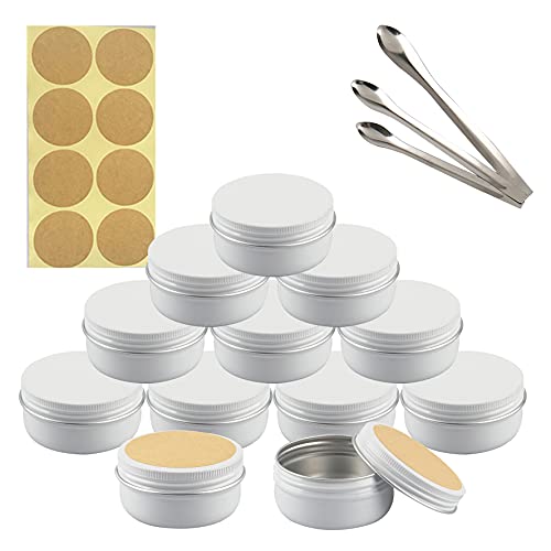 Reisedosen for Toilettenartikel, Kosmetikbehälter for unterwegs, 10 Stück, 5 ml, Leere, runde Aluminiumdosen mit Schraubdeckel, Kosmetikbehälter for Lippenbalsam(White,80ml) von SDAAD