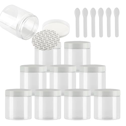 Reisedosen for Toilettenartikel, Kosmetikbehälter for unterwegs, 24 Stück, leer, 50 g, braune Kosmetikdosen aus Kunststoff mit schwarzem Schraubdeckel, Kleiner Topf for Kosmetik(Transparent/White,250 von SDAAD