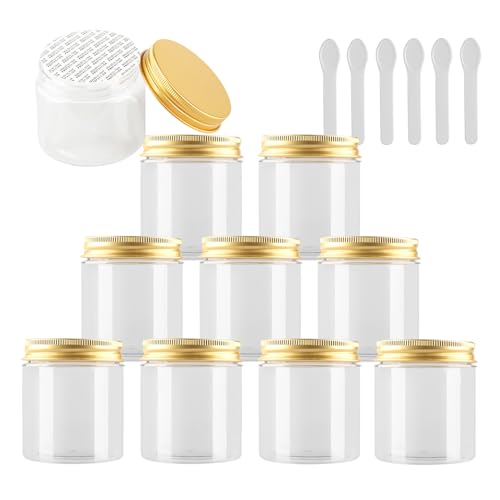 Reisedosen for Toilettenartikel, Kosmetikbehälter for unterwegs, 24 Stück, leer, 50 g, braune Kosmetikdosen aus Kunststoff mit schwarzem Schraubdeckel, kleiner Topf for Kosmetik(Transparent/Gold,200 m von SDAAD