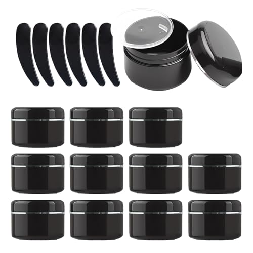 Reisedosen for Toilettenartikel, Kosmetikdosen for unterwegs, 24er-Pack, 30 ml Schwarze Kosmetikdosen aus Kunststoff mit silbernem Rand, 30 g Behälter for Salben(Black/Silver,100ml) von SDAAD