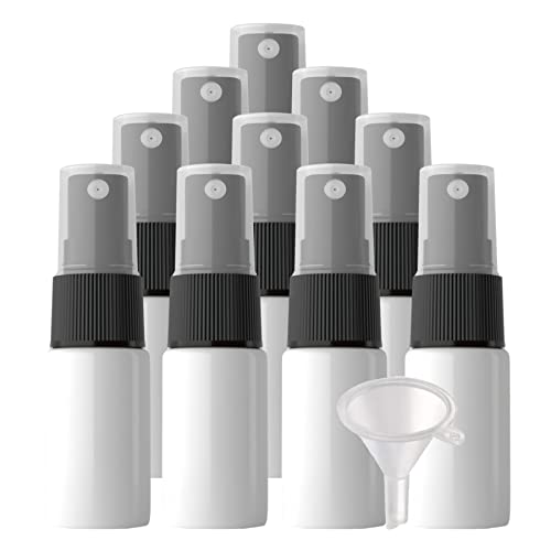 Reisegläser for Toilettenartikel, kosmetische Reisebehälter, 12 Stück Mini-Pumpsprühflaschen mit feinem Sprühnebel, 10 ml, leer, transparent, aus PET-Kunststoff(White) von SDAAD