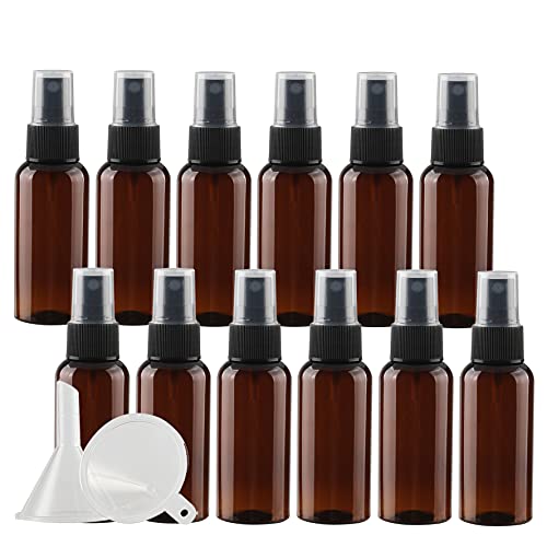 Reisegläser for Toilettenartikel, kosmetische Reisebehälter, 24 Stück Leere 50 ml grüne PET-Kunststoff-Feinnebel-Pumpsprühflaschen mit schwarzer Oberseite, tragbar(Brown) von SDAAD