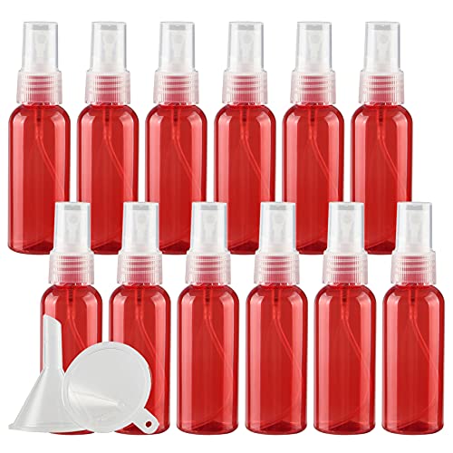 Reisegläser for Toilettenartikel, kosmetische Reisebehälter, 50 Stück Leere 50 ml rosa PET-Kunststoff-Feinnebel-Pumpsprühflaschen mit transparenter Oberseite, tragbar(Red) von SDAAD