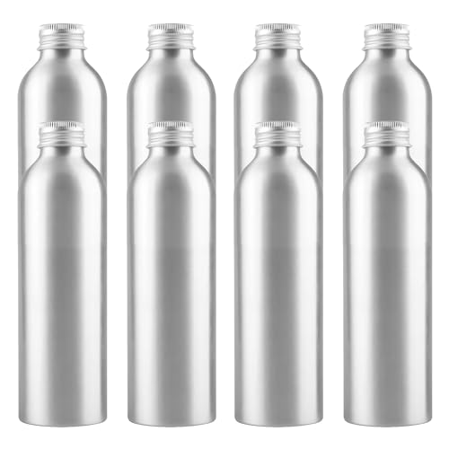 Reisegläser for Toilettenartikel, kosmetische Reisebehälter, 8 Stück Leere 50-ml-Aluminiumflaschen in Silber mit silbernem Aluminium-Schraubverschluss, Metallflaschen(Silver,200ml) von SDAAD