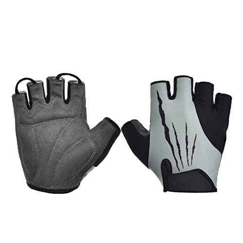 SDAAD Halbfingerhandschuhe, Sporthandschuhe, Halbfinger-Fahrradhandschuhe, atmungsaktive und rutschfeste Fahrradhandschuhe Unisex mit stoßdämpfenden Polstern for den Sommer(Black,M) von SDAAD