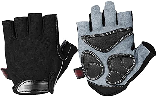 SDAAD Halbfingerhandschuhe, Sporthandschuhe, Halbfinger-Fahrradhandschuhe Halbfinger-Fahrradhandschuhe Halbfinger-Fitnesshandschuhe Radfahren Atmungsaktiv(Black,L) von SDAAD