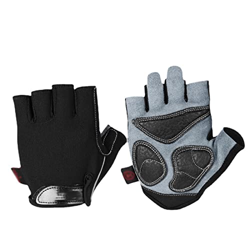 SDAAD Halbfingerhandschuhe, Sporthandschuhe, stoßfeste, atmungsaktive Halbfingerhandschuhe for Herren und Damen, Halbfingerhandschuhe, atmungsaktive Fahrradhandschuhe(Black,M) von SDAAD