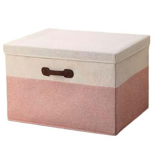 SDAZHX Aufbewahrungsbox, EIN Stück überdachte Aufbewahrungsbox, übergroßer Aufbewahrungskorb aus verdicktem Canvas-Stoff, geeignet für Kissen, Steppdecken und Regale.(Pink,35cmx28cmx18cm) von SDAZHX