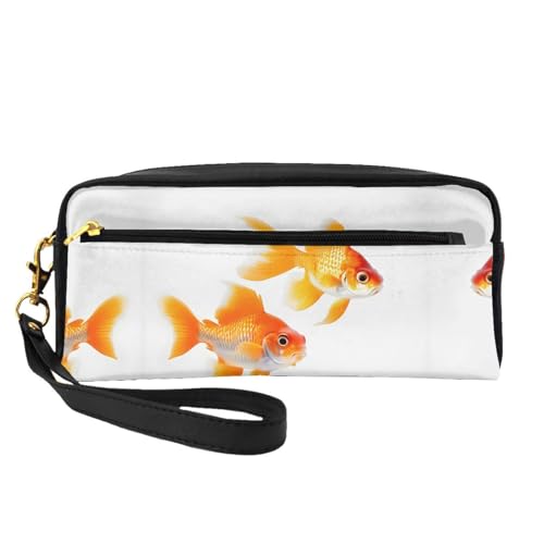 Make-up-Tasche für Damen, Motiv: niedliche Goldfische, Schwarz , Einheitsgröße, Kosmetiktasche von SDEGTHO