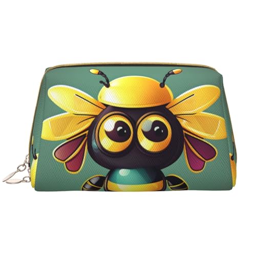 SDEGTHO Aufbewahrungstasche mit Cartoon-Bienen-Motiv, kleine Make-up-Tasche für Geldbörse, Reise-Make-up-Tasche, Mini-Kosmetiktasche, Weiß, Einheitsgröße, Weiß, One Size von SDEGTHO