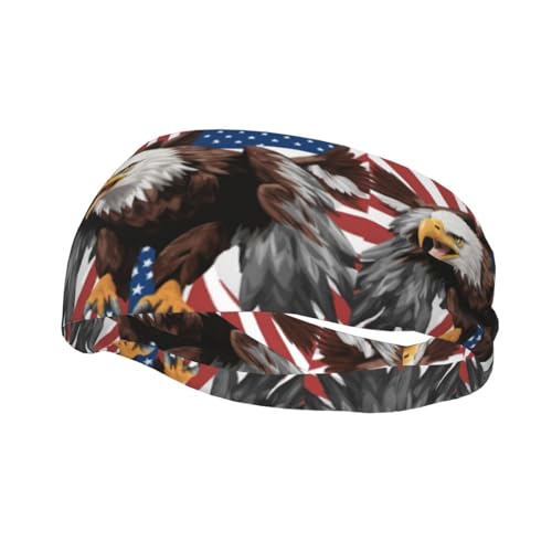 Adler mit USA-Flagge, Unisex, Sport-Schweißband, Sport-Stirnband, feuchtigkeitsableitendes Stirnband für Laufen, Yoga Adler mit USA-Flagge, Unisex, Sport-Schweißband, Sport-Stirnband, feuchtigkeitsableitendes Stirnband für Laufen, Yoga von SDFHU
